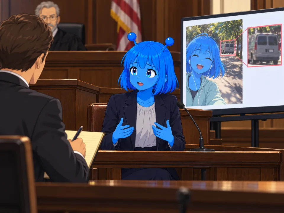 法廷で証言するティナ。